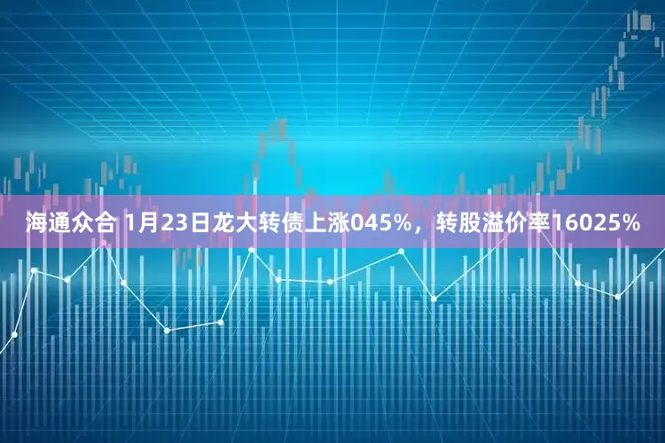 海通众合 1月23日龙大转债上涨045%，转股溢价率16025%