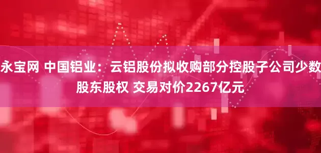 永宝网 中国铝业：云铝股份拟收购部分控股子公司少数股东股权 交易对价2267亿元