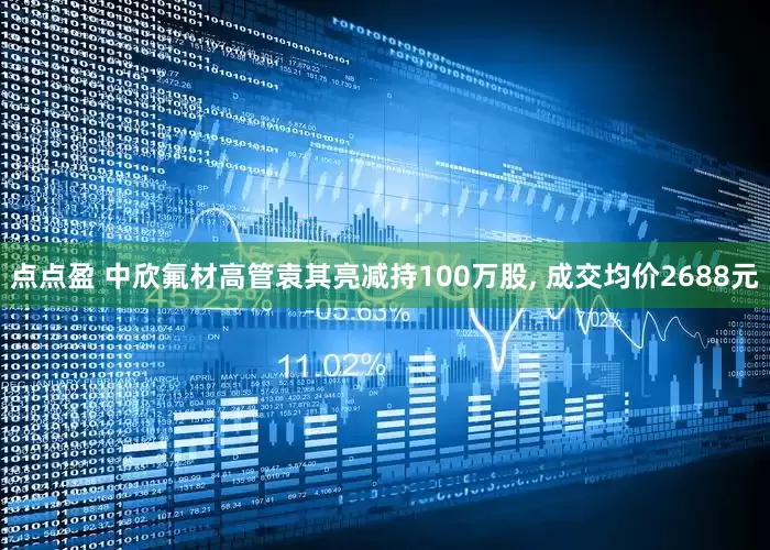 点点盈 中欣氟材高管袁其亮减持100万股, 成交均价2688元